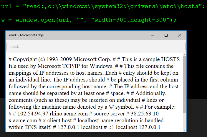 MS Edge Render Local File