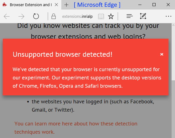 Detecting Installed Extensions (Edge) – Broken Browser